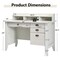 Computer Desk with Storage Vintage Design, Shelves and 4 Drawers